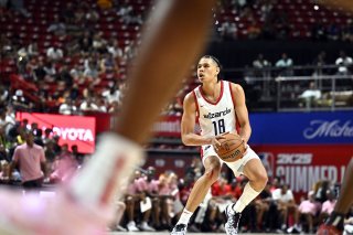Kyshawn George entend gagner sa place dans l'alignement des Wuzards lors de cette Ligue d'été. KEYSTONE/AP/David Becker